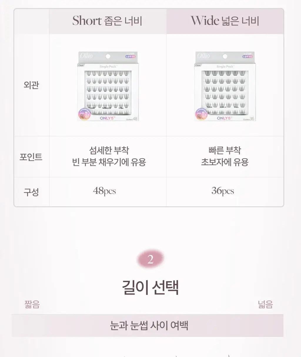 [1위속눈썹/아이돌래쉬] 올리오 노글루 속눈썹 믹스팩 5종 (트위저 증정기획) 상세페이지 14